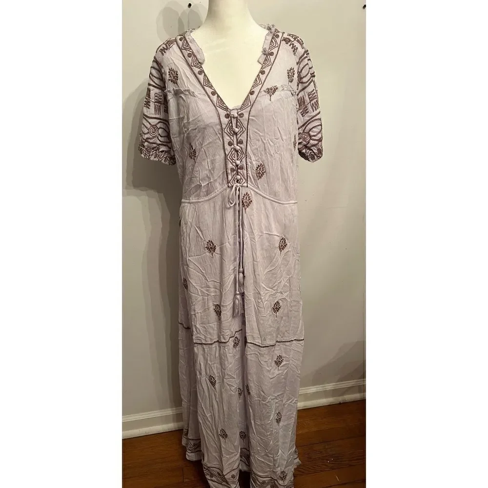 Free people - Riley Embroidered Midi Dress size S